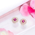 Eternal Circle CZ Elegance Rose Gold-Plated 925 Sterling Silver Earrings