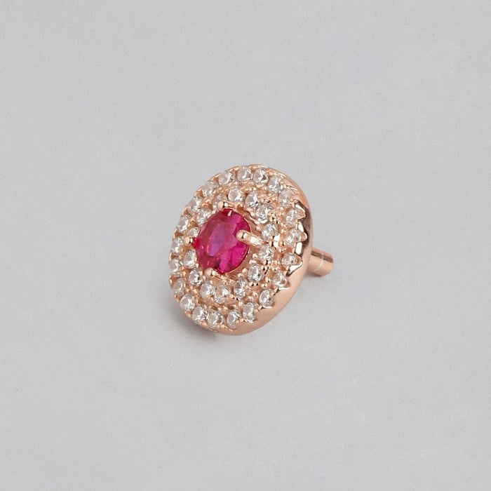 Eternal Circle CZ Elegance Rose Gold-Plated 925 Sterling Silver Earrings