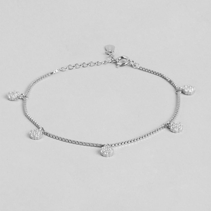Eternal Circles 925 Sterling Silver Rhodium-Plated Circle Bracelet