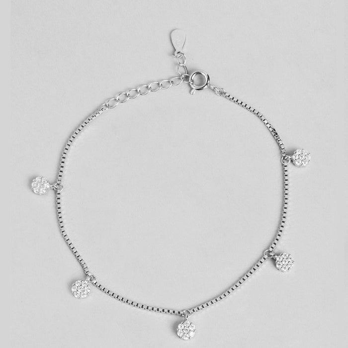 Eternal Circles 925 Sterling Silver Rhodium-Plated Circle Bracelet