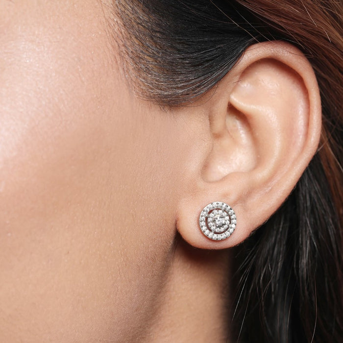 Eternal Circles Rhodium-Plated 925 Sterling Silver Earrings