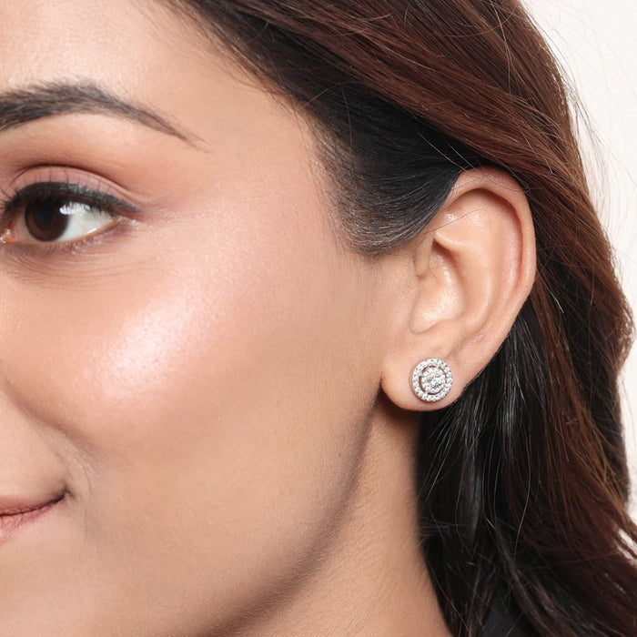 Eternal Circles Rhodium-Plated 925 Sterling Silver Earrings