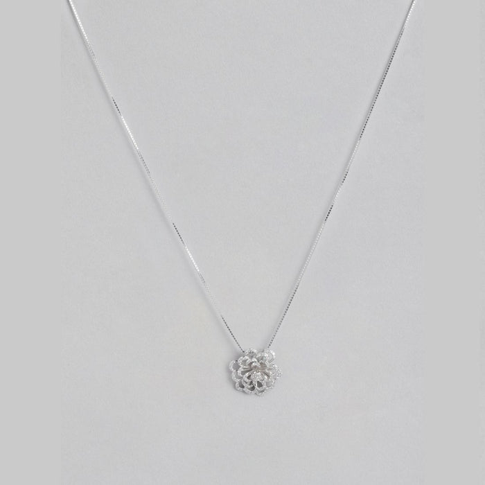 Eternal Elegance 925 Sterling Silver Rhodium Plated Pendant with Chain