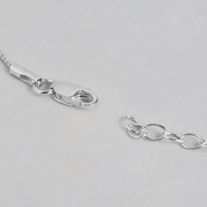 Eternal Elegance 925 Sterling Silver Rhodium Plated Pendant with Chain