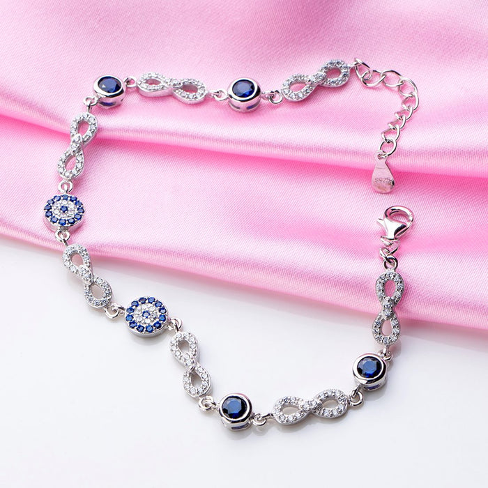 Eternal Elegance Cubic Sparkle Zirconia Rhodium-Plated Infinity Bracelet