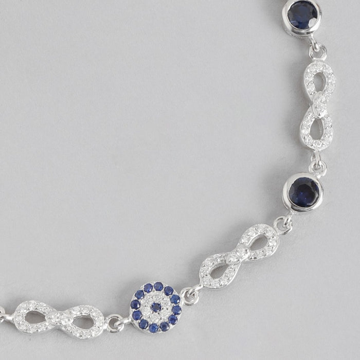Eternal Elegance Cubic Sparkle Zirconia Rhodium-Plated Infinity Bracelet