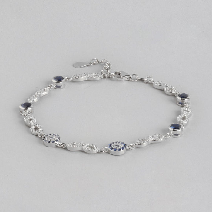 Eternal Elegance Cubic Sparkle Zirconia Rhodium-Plated Infinity Bracelet