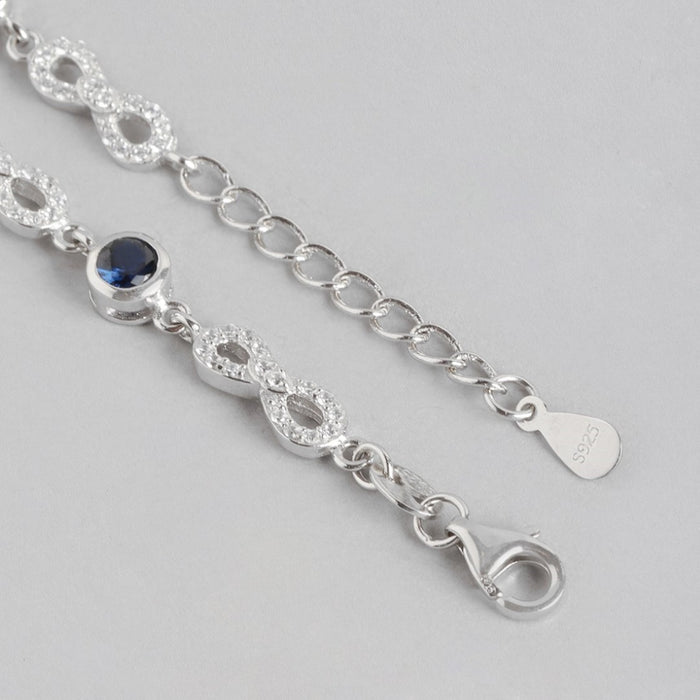 Eternal Elegance Cubic Sparkle Zirconia Rhodium-Plated Infinity Bracelet