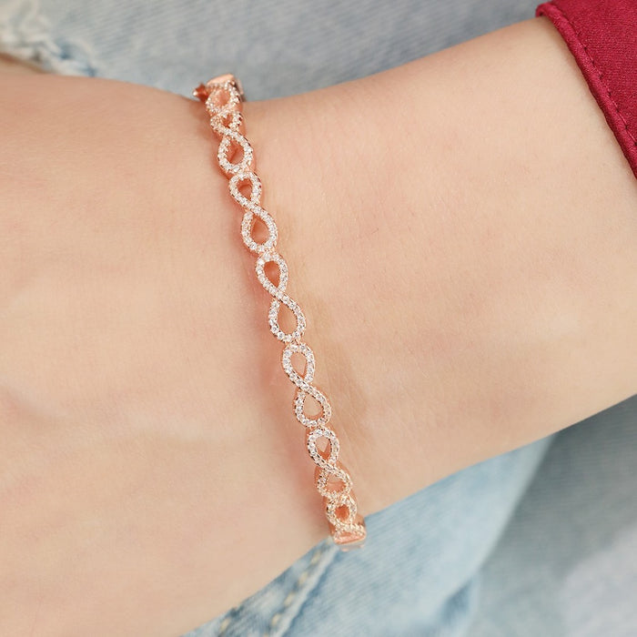 Eternal Elegance Rhodium Plated 925 Sterling Silver Infinity Bracelet