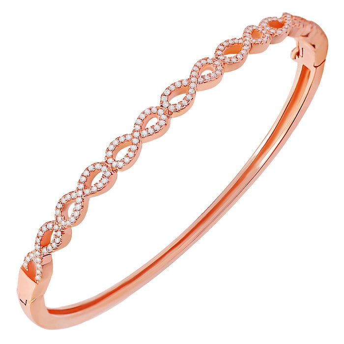 Eternal Elegance Rhodium Plated 925 Sterling Silver Infinity Bracelet