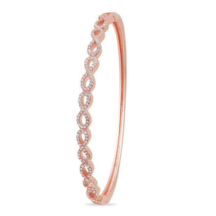 Eternal Elegance Rhodium Plated 925 Sterling Silver Infinity Bracelet