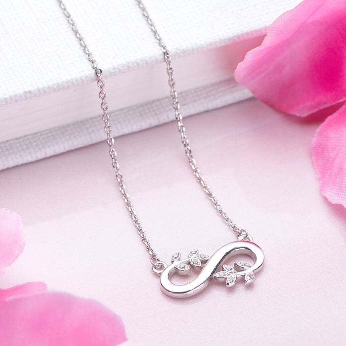 Eternal Foliage Rhodium Plated 925 Sterling Silver Necklace