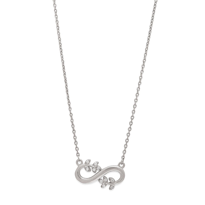 Eternal Foliage Rhodium Plated 925 Sterling Silver Necklace
