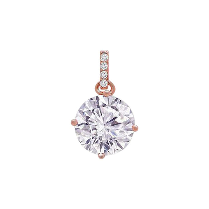 Eternal Harmony Solitaire Rose Gold-Plated Sterling Silver Circle Pendant with Chain