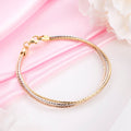 Eternal Harmony Triple Tone Layered Chain 925 Silver Bracelet
