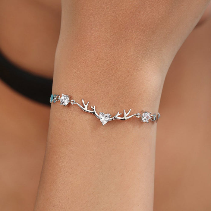 925 Sterling Silver Eternal Heart Rhodium Plated 925 Sterling Silver Bracelet for Women – Zavya