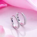 Eternal Hoop One Line CZ Radiance Rhodium-Plated Earrings