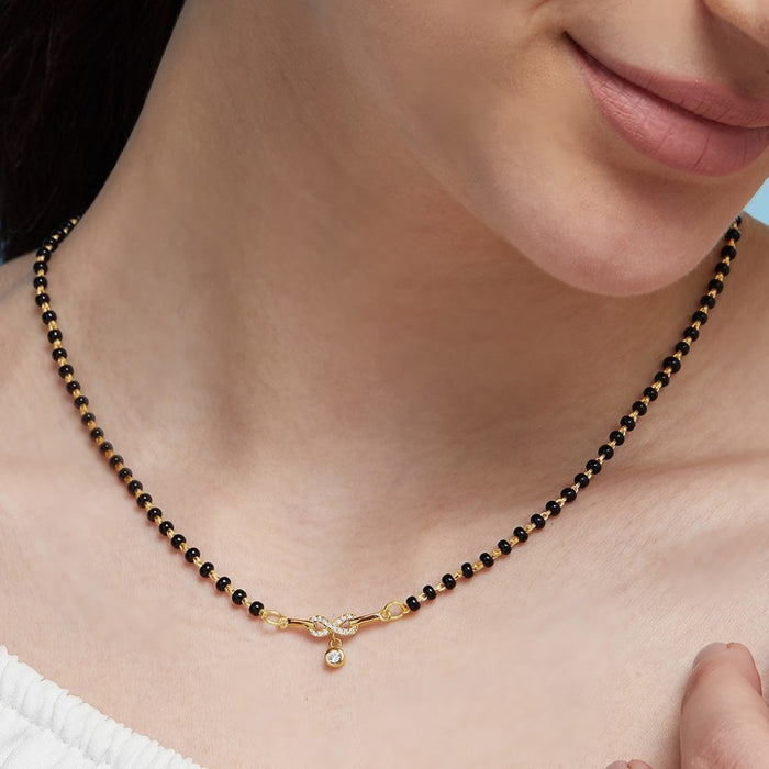 Eternal Infinity Gold Plated CZ 925 Sterling Silver Mangalsutra