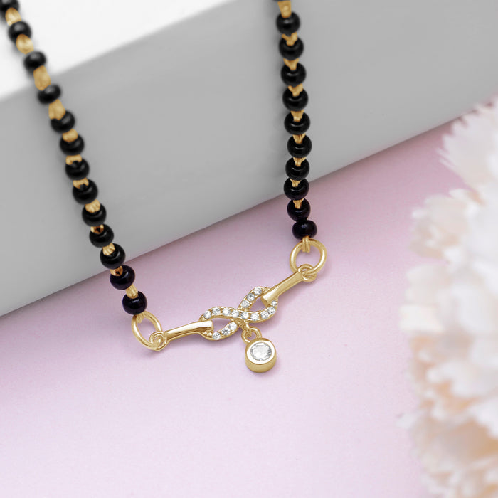 Eternal Infinity Gold Plated CZ 925 Sterling Silver Mangalsutra