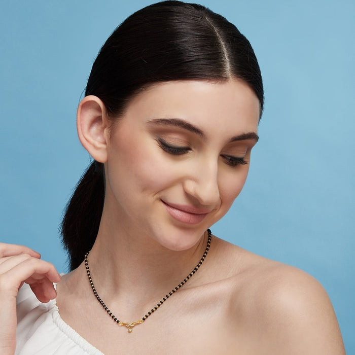 Eternal Infinity Gold Plated CZ 925 Sterling Silver Mangalsutra