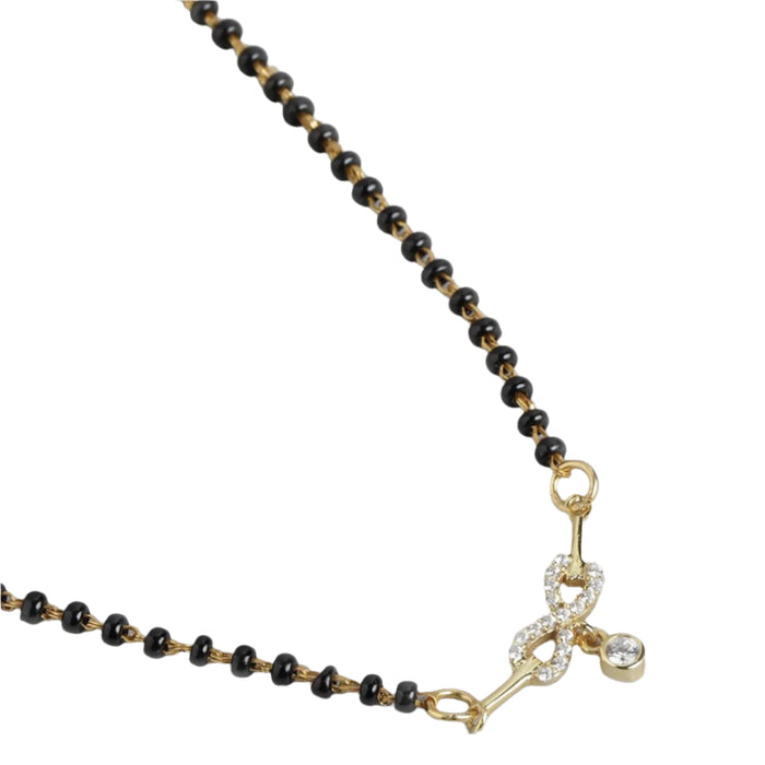 Eternal Infinity Gold Plated CZ 925 Sterling Silver Mangalsutra