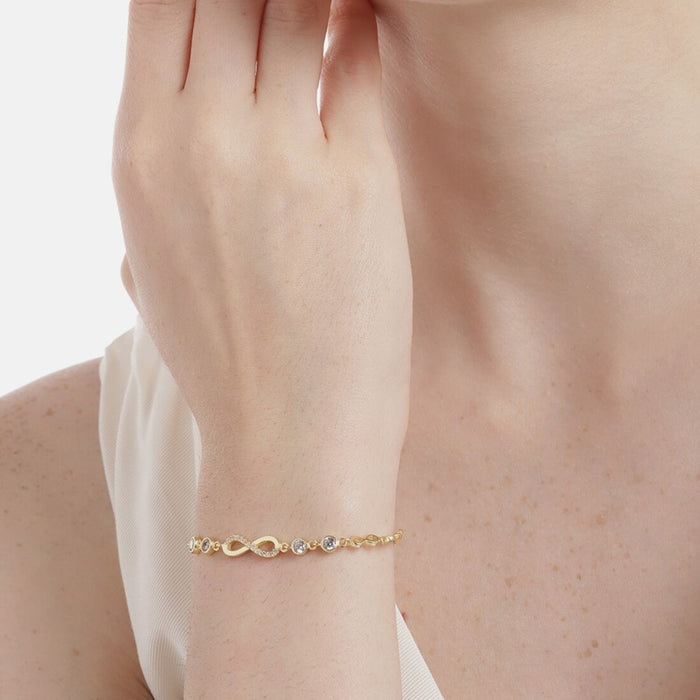 Eternal Infinity Sparkle Gold Plated 925 Silver Bracelet