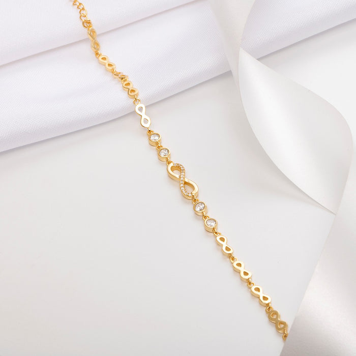 Eternal Infinity Sparkle Gold Plated 925 Silver Bracelet
