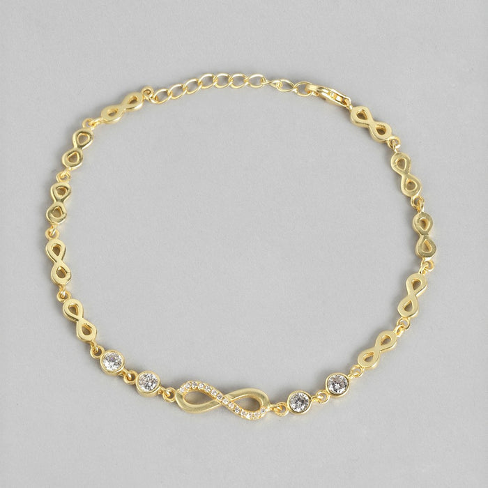 Eternal Infinity Sparkle Gold Plated 925 Silver Bracelet