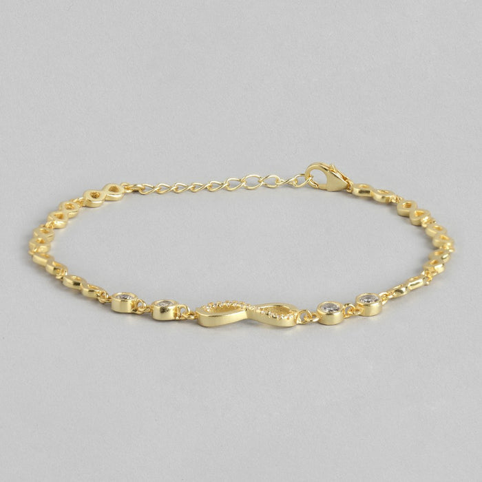 Eternal Infinity Sparkle Gold Plated 925 Silver Bracelet