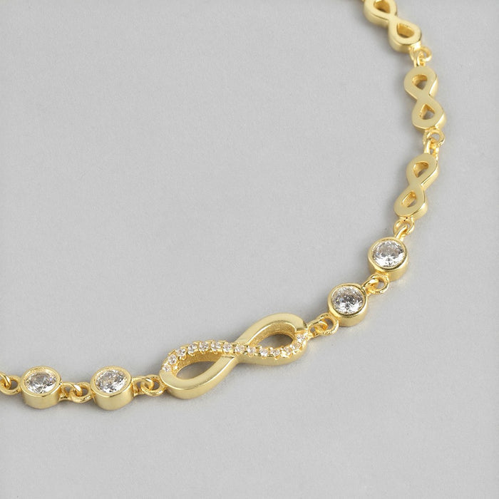 Eternal Infinity Sparkle Gold Plated 925 Silver Bracelet