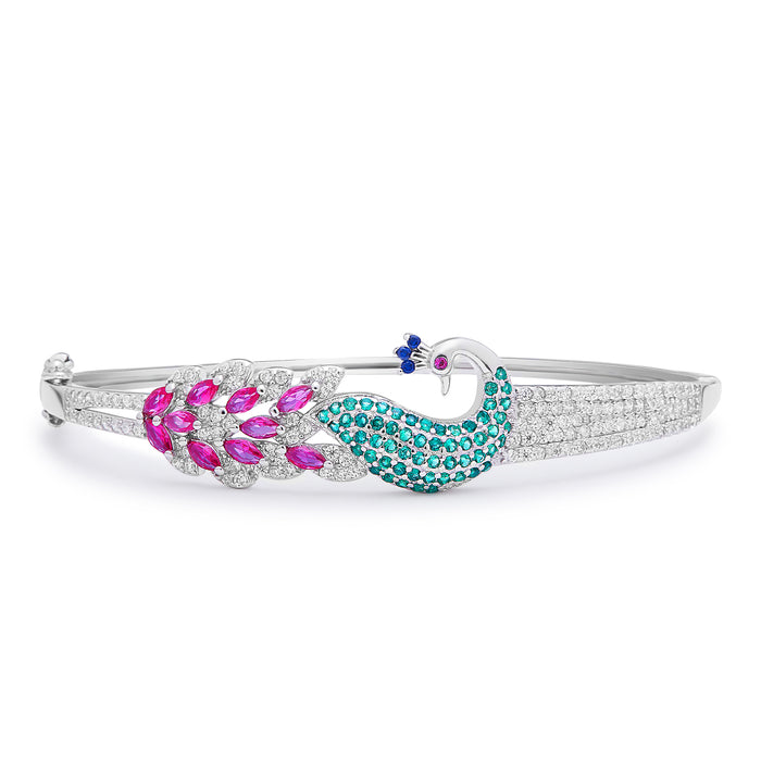 Eternal Love- Peacock CZ 925 Sterling Silver Bracelet