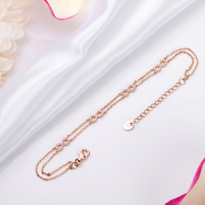 925 Sterling Silver Eternal Love 925 Sterling Silver Infinity & Linked Chain Bracelet for Women – Zavya