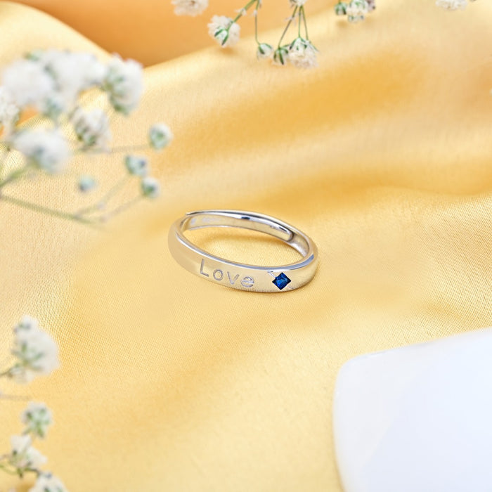 Eternal Love 925 Sterling Silver Love Pattern Ring for Him (Adjustable)