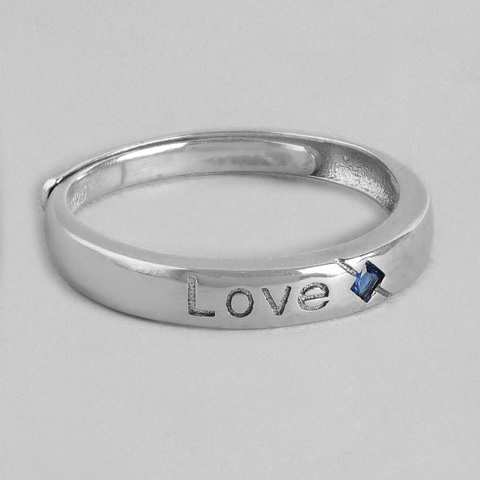 Eternal Love 925 Sterling Silver Love Pattern Ring for Him (Adjustable)