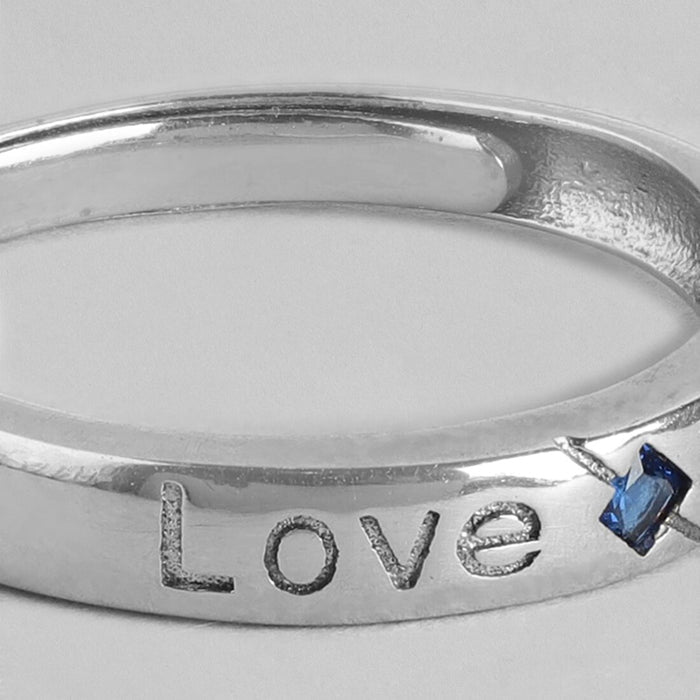 Eternal Love 925 Sterling Silver Love Pattern Ring for Him (Adjustable)