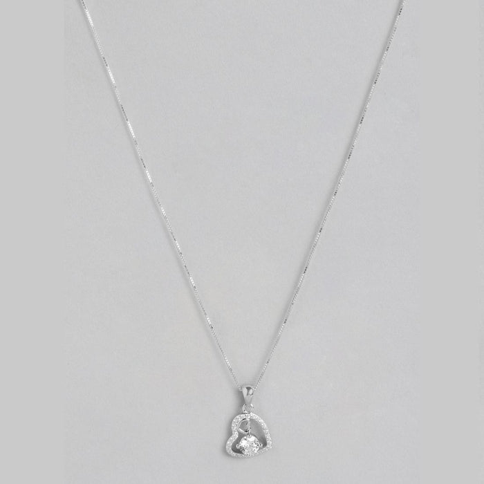 Eternal Love 925 Sterling Silver Rhodium Plated Heart Necklace