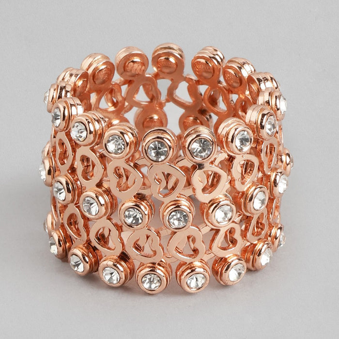 Eternal Love 925 Sterling Silver Rose Gold Plated Heart Bracelet