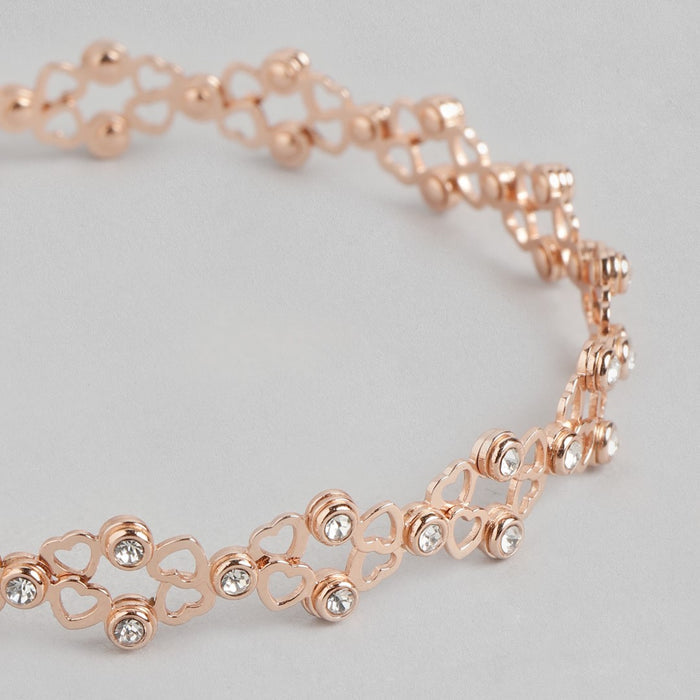 Eternal Love 925 Sterling Silver Rose Gold Plated Heart Bracelet