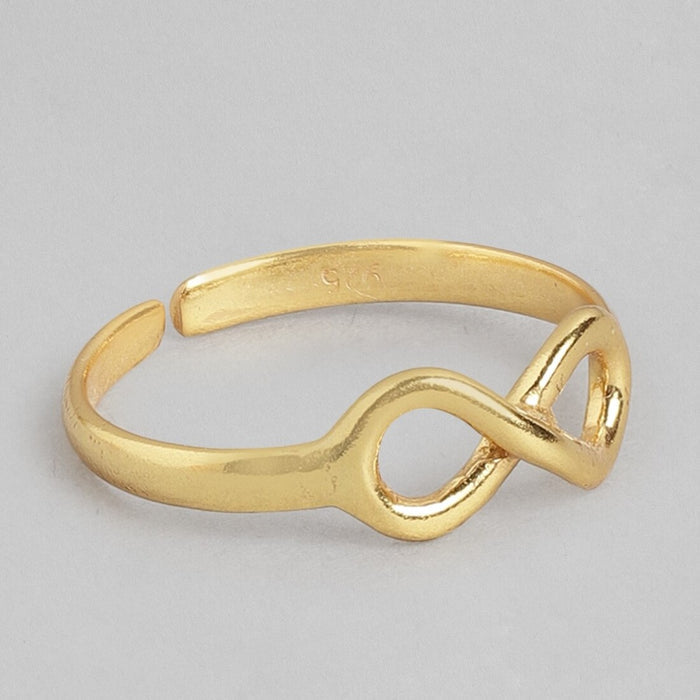 Eternal Love Gold-Plated 925 Sterling Silver Infinity Ring (Adjustable)