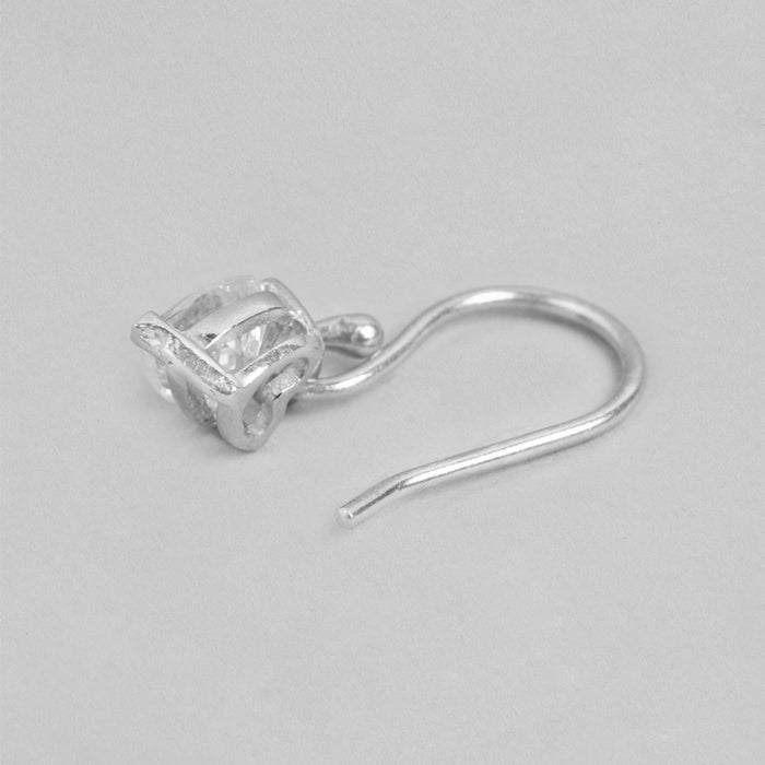 Eternal Love Radiance Rhodium Plated CZ 925 Sterling Silver Heart Earrings