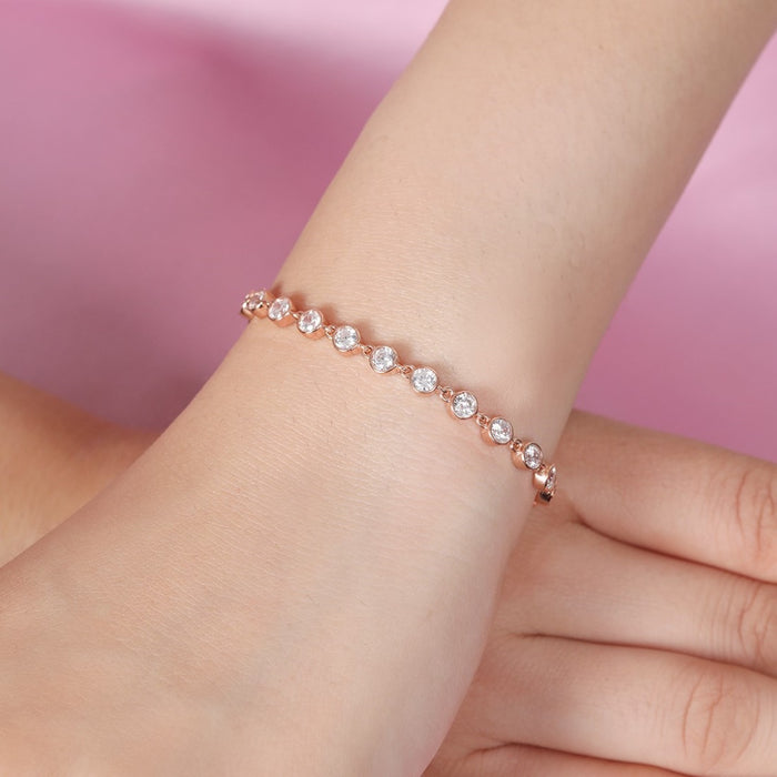 Eternal Love Rose Gold-Plated 925 Sterling Silver Bracelet