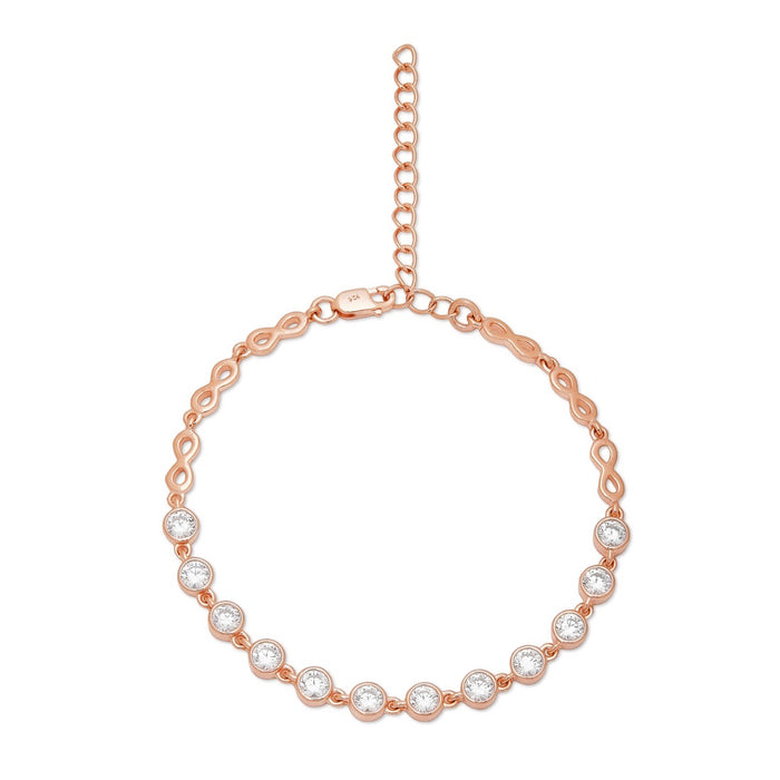 Eternal Love Rose Gold-Plated 925 Sterling Silver Bracelet