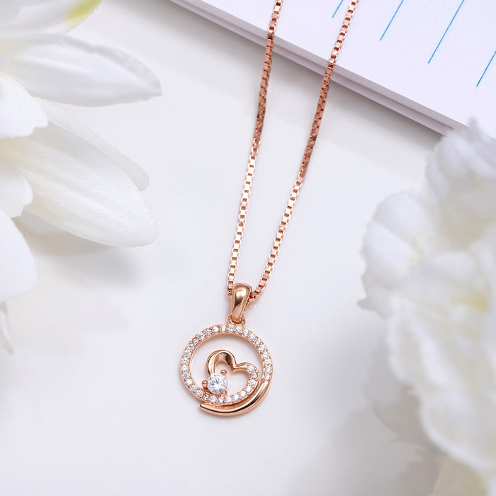Eternal Love Rose Gold Plated 925 Sterling Silver Pendant