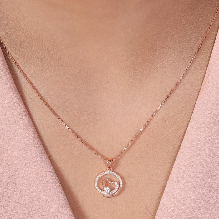 Eternal Love Rose Gold Plated 925 Sterling Silver Pendant