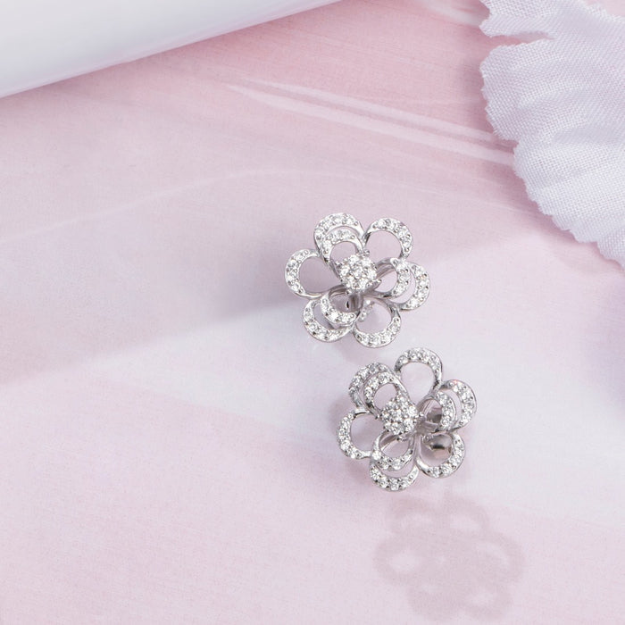 Eternal Petals Rhodium-Plated 925 Sterling Silver Earrings