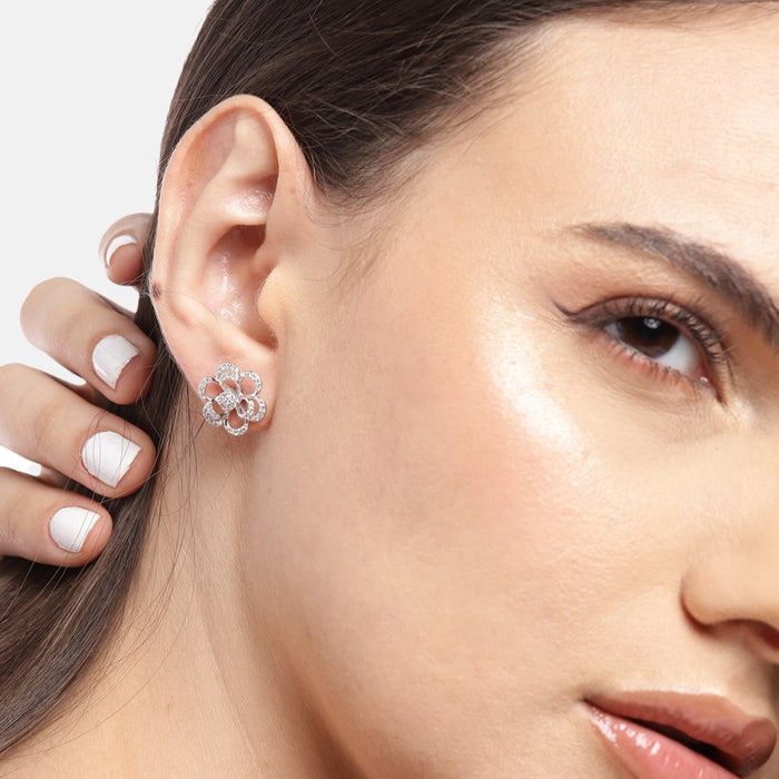 Eternal Petals Rhodium-Plated 925 Sterling Silver Earrings