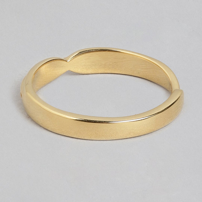 Eternal Radiance - Golden Harmony CZ Couple 925 Sterling Silver Ring Set (Adjustable)