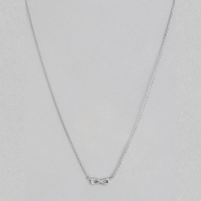 Eternal Radiance CZ Rhodium Plated 925 Silver Infinity Necklace