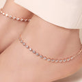 925 Sterling Silver Eternal Radiance Rose Gold-Plated 925 Sterling Silver Anklet for Women – Zavya