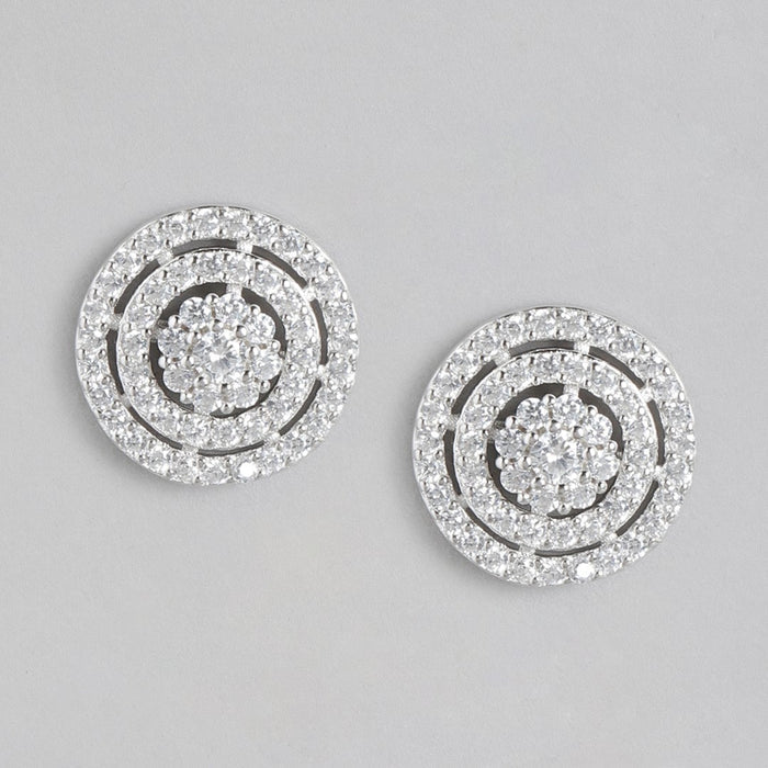Eternal Rings Cubic Zirconia Circle 925 Sterling Silver Earrings